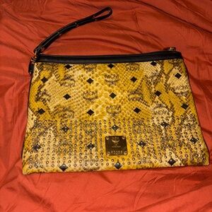 MCM Authentic Gold Animal Print Women's Clutch